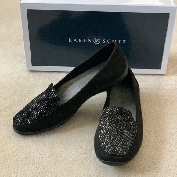 New Karen Scott Jodi Slip-On Flats, bk/bling 5.5 - Picture 4 of 15